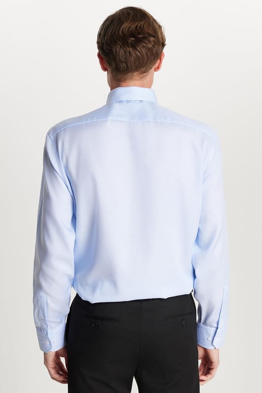Slim Fit Beyaz Non-Iron %100 Pamuk Doğa Dostu Ekoteks Belgeli Ütü Gerektirmez Gömlek
