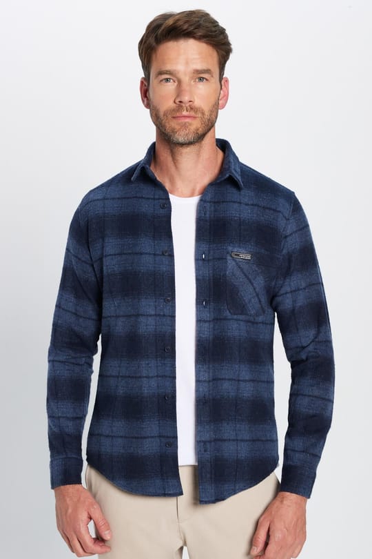 Erkek Slim Fit Dar Kesim Oduncu Tek Cep Kareli Kışlık Gömlek