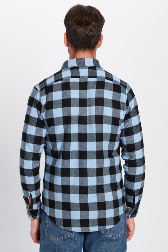 Erkek Slim Fit Dar Kesim Oduncu Düğmeli Yaka Kareli Kışlık Gömlek