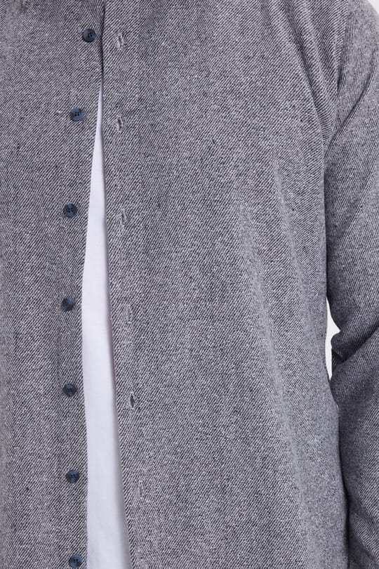 Erkek Slim Fit Dar Kesim Uzun Kollu Düz Kışlık Oduncu Gömlek