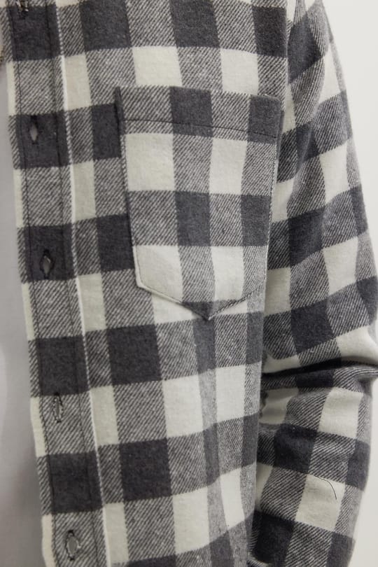 Erkek Slim Fit Dar Kesim Uzun Kollu Cepli Kareli Dama Desenli Kışlık Oduncu Gömlek