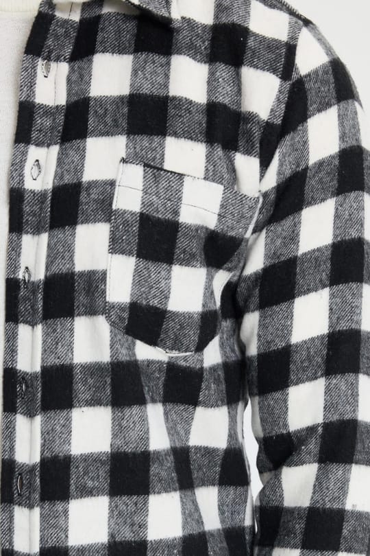 Erkek Slim Fit Dar Kesim Uzun Kollu Cepli Kareli Dama Desenli Kışlık Oduncu Gömlek