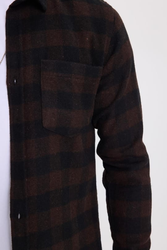 Erkek Slim Fit Dar Kesim Uzun Kollu Cepli Kareli Dama Desenli Kışlık Oduncu Gömlek
