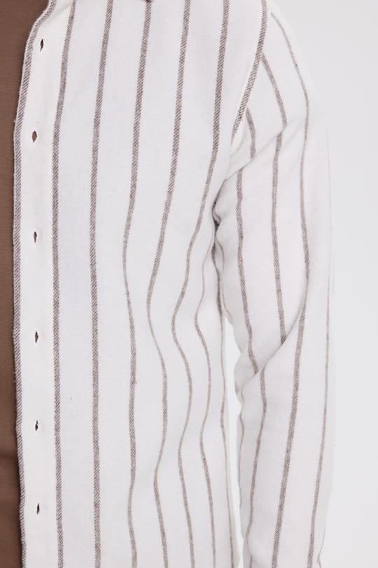 Erkek Slim Fit Dar Kesim Yaka Düğmeli Çizgili Oduncu Gömlek