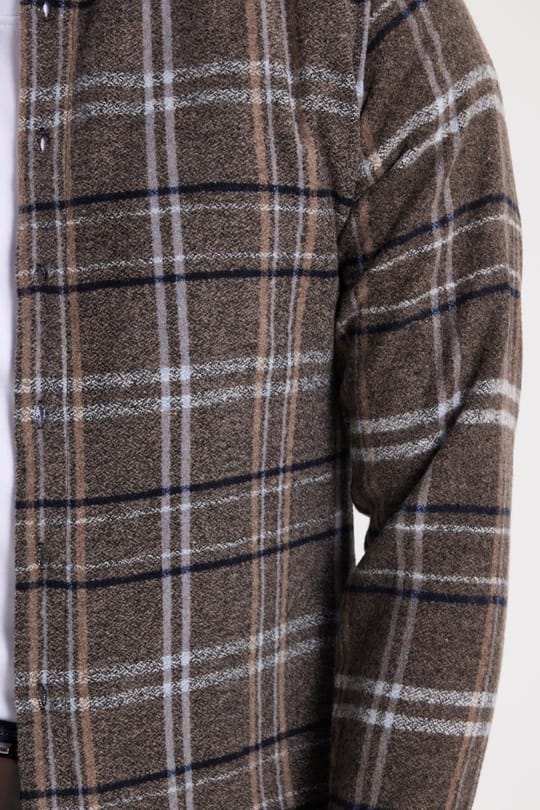Erkek Slim Fit Dar Kesim Kareli Kışlık Oduncu Gömlek