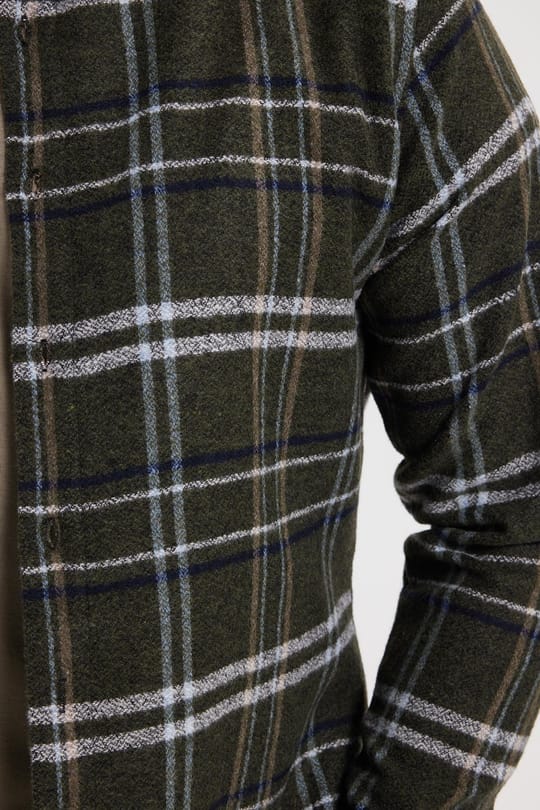 Erkek Slim Fit Dar Kesim Kareli Kışlık Oduncu Gömlek