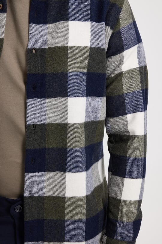 Erkek Slim Fit Dar Kesim Kareli Kışlık Oduncu Gömlek