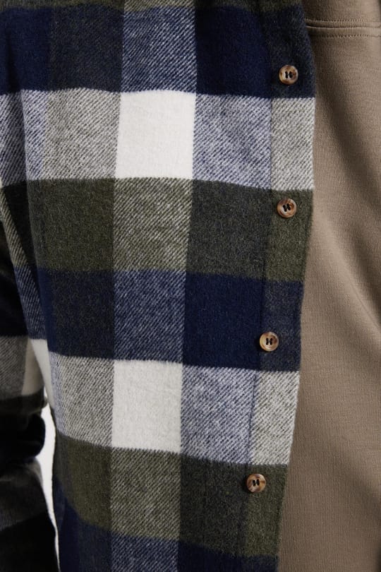 Erkek Slim Fit Dar Kesim Kareli Kışlık Oduncu Gömlek
