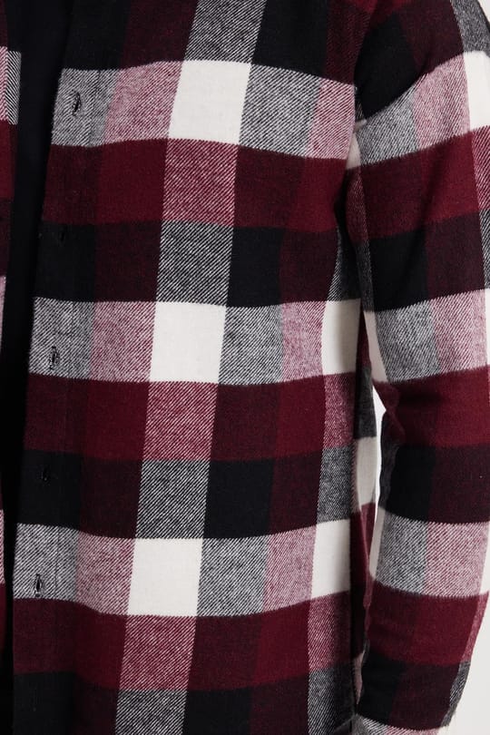 Erkek Slim Fit Dar Kesim Kareli Kışlık Oduncu Gömlek