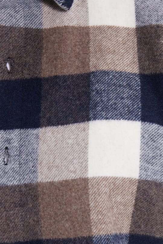 Erkek Slim Fit Dar Kesim Kareli Kışlık Oduncu Gömlek