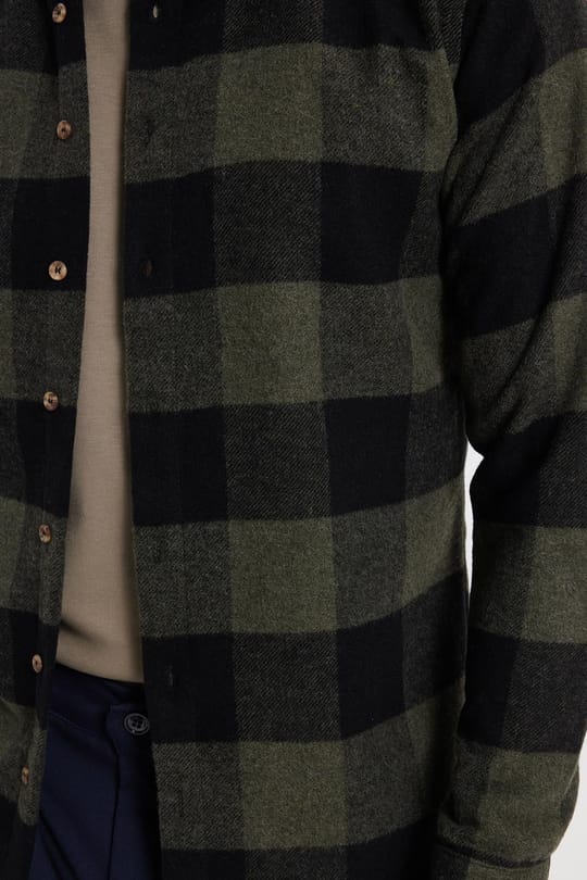Erkek Slim Fit Dar Kesim Kareli Kışlık Oduncu Gömlek