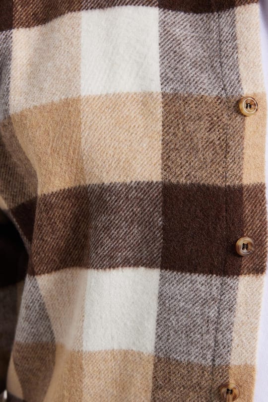 Erkek Slim Fit Dar Kesim Kareli Kışlık Oduncu Gömlek