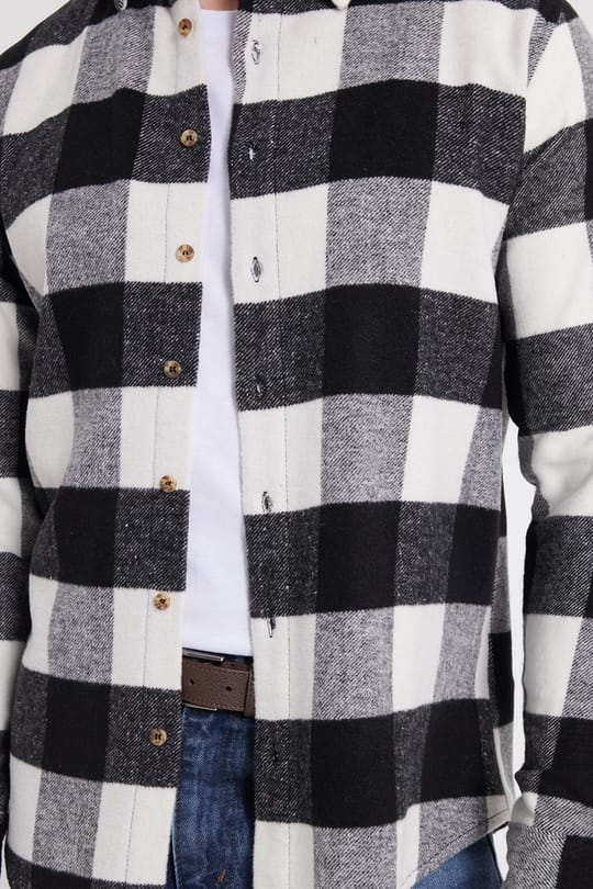Erkek Slim Fit Dar Kesim Kareli Kışlık Oduncu Gömlek