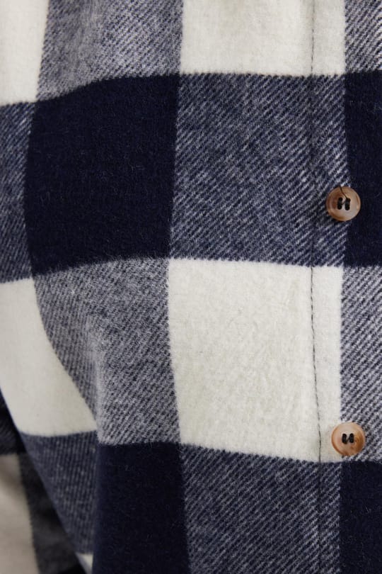 Erkek Slim Fit Dar Kesim Kareli Kışlık Oduncu Gömlek