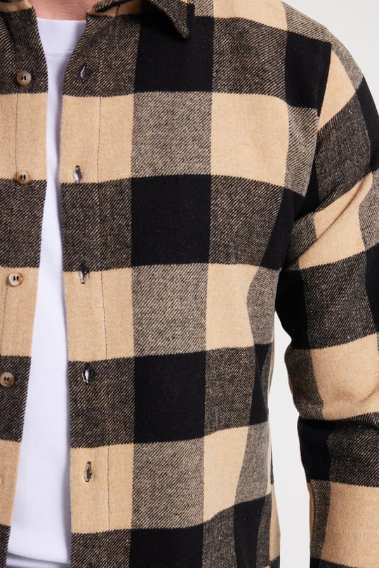 Erkek Slim Fit Dar Kesim Kareli Kışlık Oduncu Gömlek