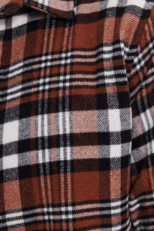 Erkek Slim Fit Dar Kesim Kareli Kışlık Oduncu Gömlek