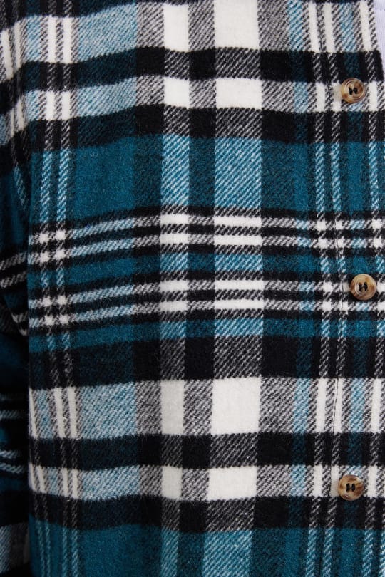 Erkek Slim Fit Dar Kesim Kareli Kışlık Oduncu Gömlek