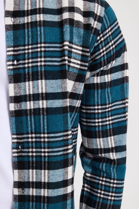 Erkek Slim Fit Dar Kesim Kareli Kışlık Oduncu Gömlek