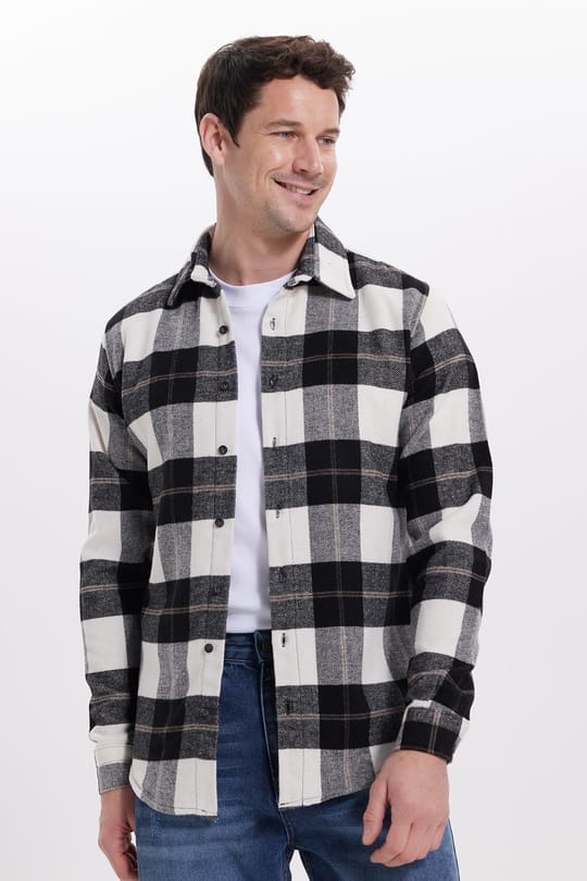 Erkek Slim Fit Dar Kesim Kareli Kışlık Oduncu Gömlek