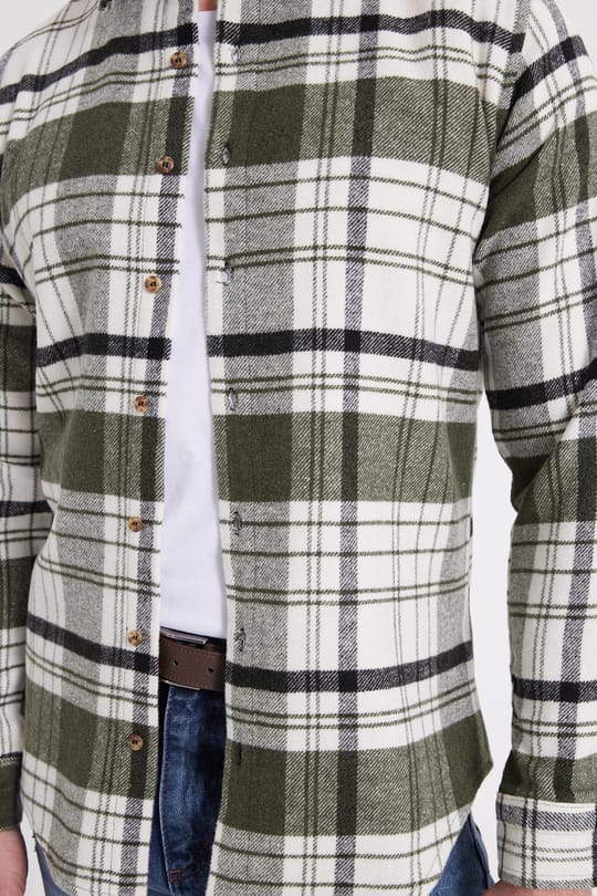 Erkek Slim Fit Dar Kesim Kareli Kışlık Oduncu Gömlek