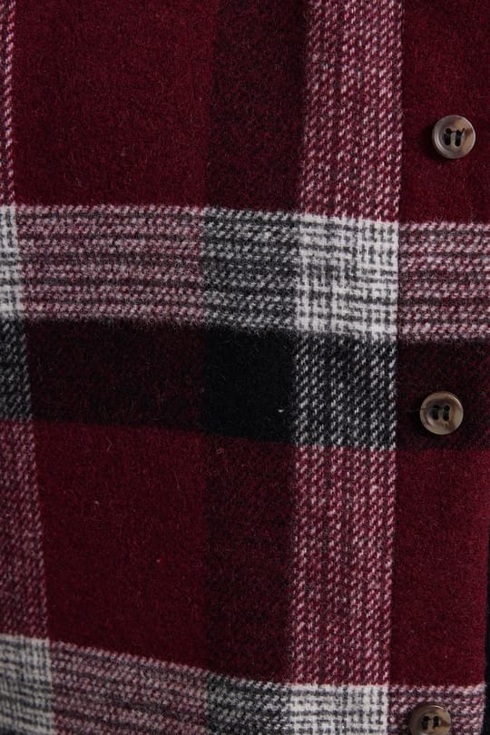 Erkek Slim Fit Dar Kesim Kareli Kışlık Oduncu Gömlek