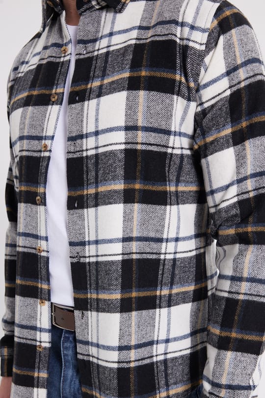 Erkek Slim Fit Dar Kesim Kareli Kışlık Oduncu Gömlek