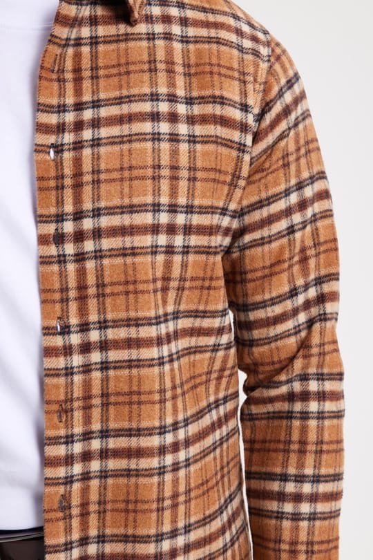 Erkek Slim Fit Dar Kesim Kareli Kışlık Oduncu Gömlek