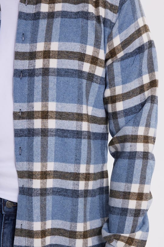 Erkek Slim Fit Dar Kesim Kareli Kışlık Oduncu Gömlek