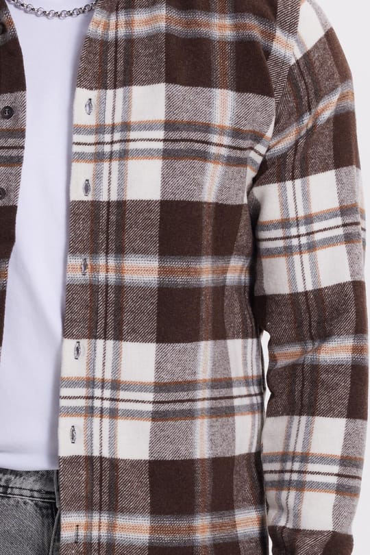Erkek Slim Fit Dar Kesim Kareli Kışlık Oduncu Gömlek