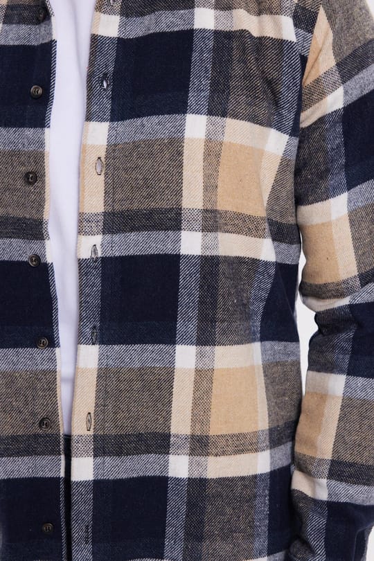 Erkek Slim Fit Dar Kesim Kareli Kışlık Oduncu Gömlek