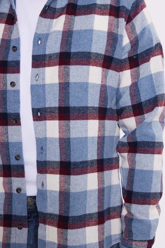 Erkek Slim Fit Dar Kesim Kareli Kışlık Oduncu Gömlek