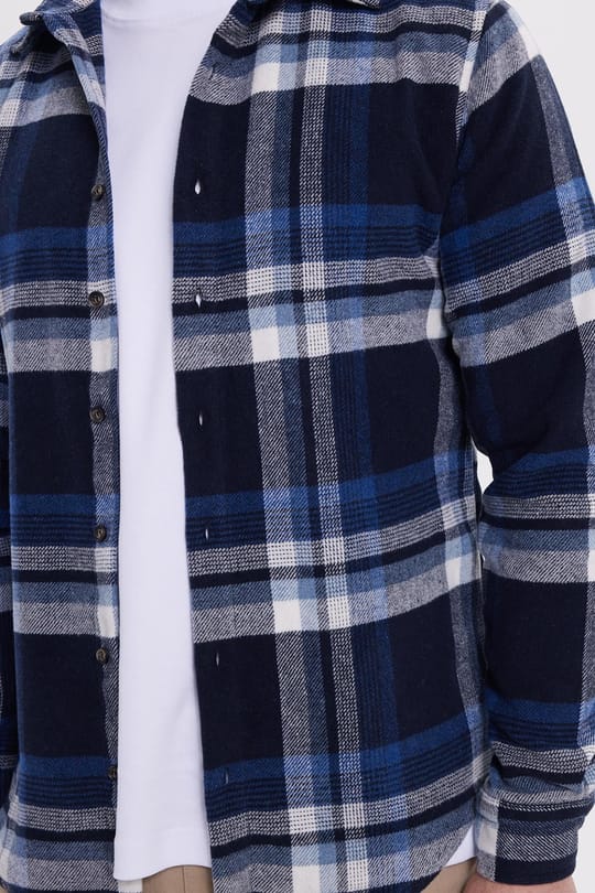 Erkek Slim Fit Dar Kesim Kareli Kışlık Oduncu Gömlek