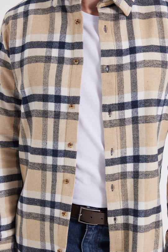 Erkek Slim Fit Dar Kesim Kareli Kışlık Oduncu Gömlek