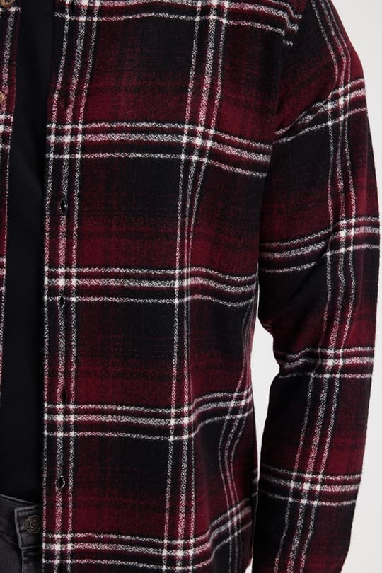 Erkek Slim Fit Dar Kesim Kareli Kışlık Oduncu Gömlek