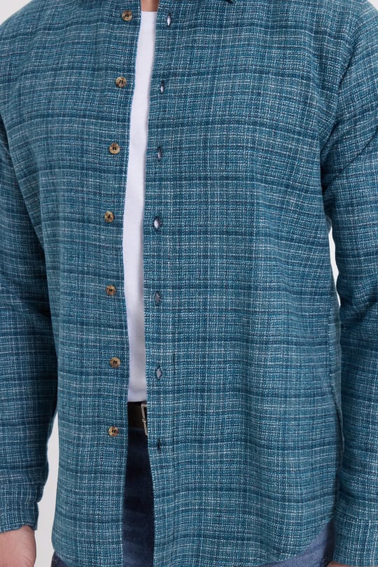 Erkek Slim Fit Dar Kesim Kareli Kışlık Oduncu Gömlek