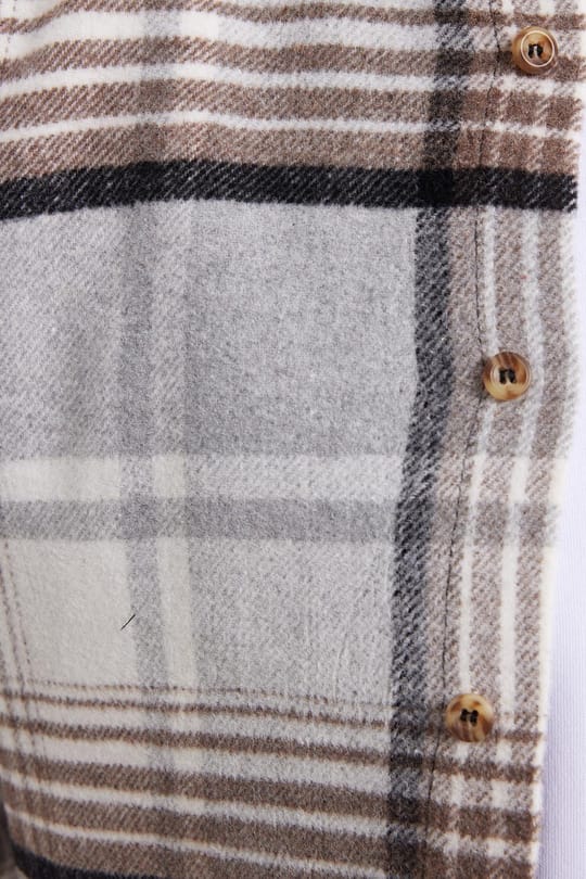 Erkek Slim Fit Dar Kesim Kareli Kışlık Oduncu Gömlek