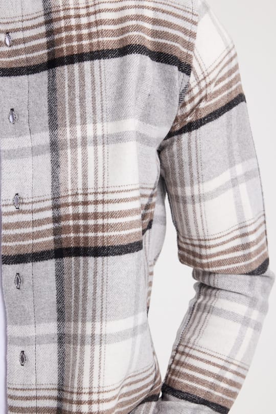 Erkek Slim Fit Dar Kesim Kareli Kışlık Oduncu Gömlek