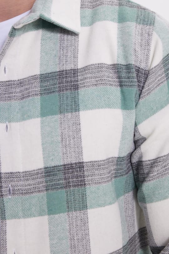 Erkek Slim Fit Dar Kesim Kareli Kışlık Oduncu Gömlek