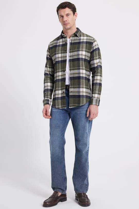 Erkek Slim Fit Dar Kesim Kareli Kışlık Oduncu Gömlek