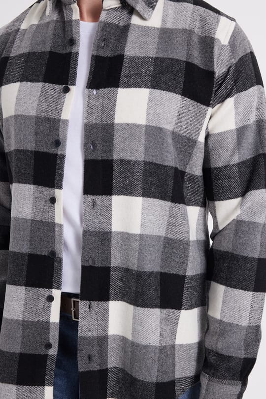 Erkek Slim Fit Dar Kesim Kareli Kışlık Oduncu Gömlek