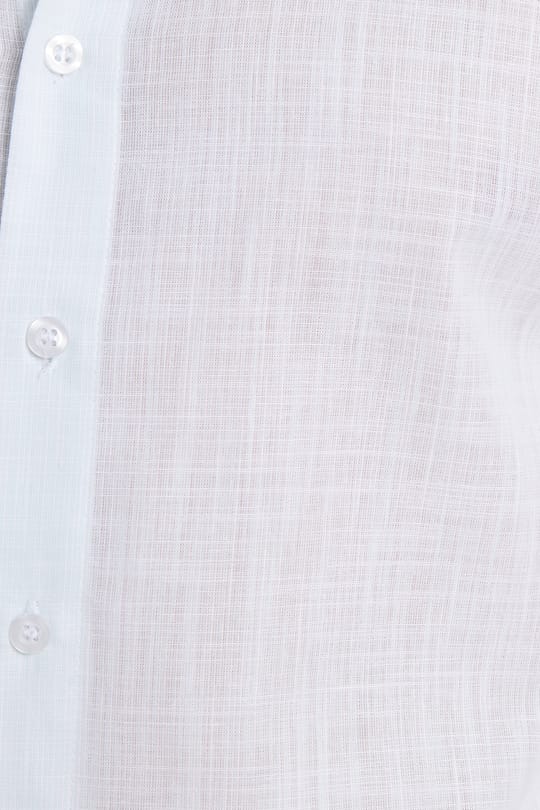 Erkek Slim Fit Dar Kesim %100 Pamuk Çizgili Uzun Kollu Keten Efektli Mint Gömlek