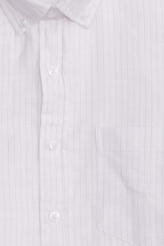 Erkek Slim Fit Dar Kesim %100 Pamuk Düğmeli Yaka Çizgili Uzun Kollu Cepli Keten Efektli Yeşil Gömlek