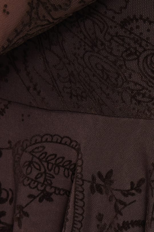 Kadın Slim Fit Dar Kesim Beli Lastikli Dantelli Likralı Kahverengi Etek