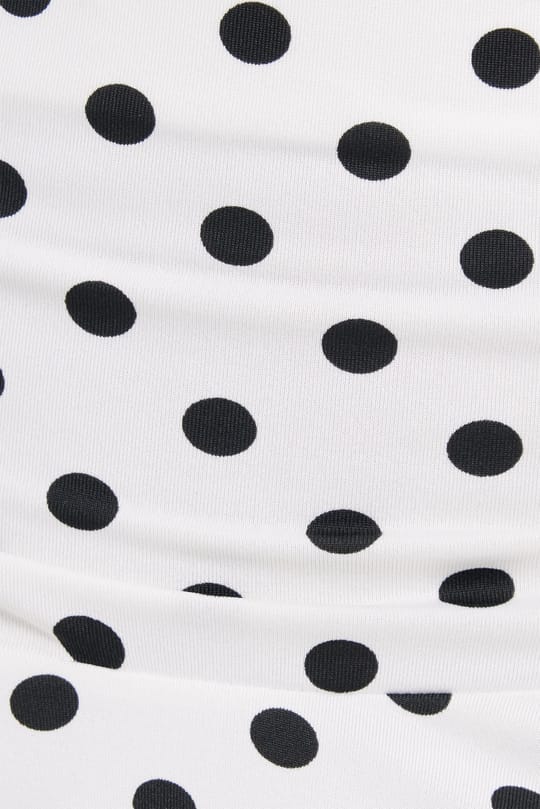 Kadın Slim Fit Dar Kesim Korse Detaylı Puantiyeli Likralı Dantelli Beyaz Kısa Mini Etek
