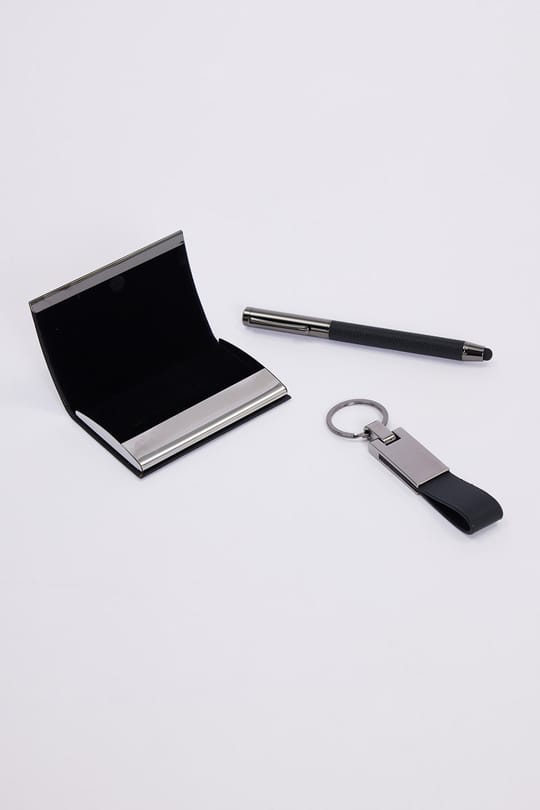 Premium Termo Deri Kapak Defter Derili Touch Pen Kalem Derili Kartlık Derili Metal Anahtarlık Set