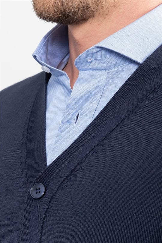 Erkek Slim Fit Lacivert Hırka
