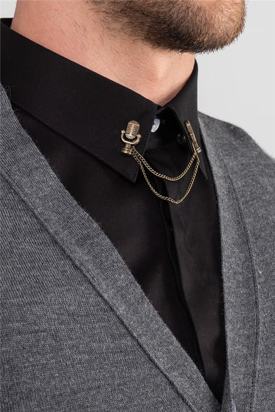 Erkek Slim Fit Gri Hırka