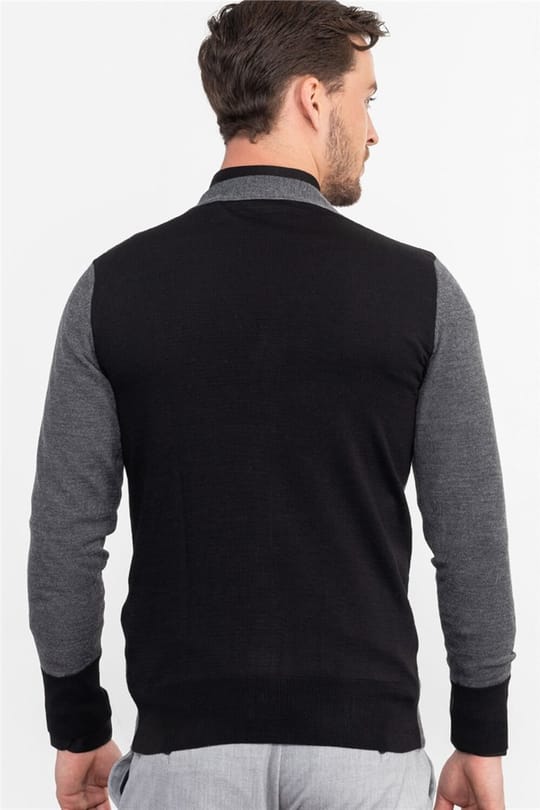 Erkek Slim Fit Gri Hırka
