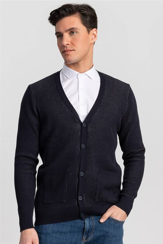 slim fit düğmeli erkek hırka