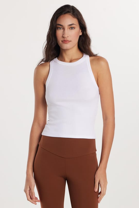 Kadın Slim Fit Halter Yaka Modal Kumaş Beyaz Body Atlet